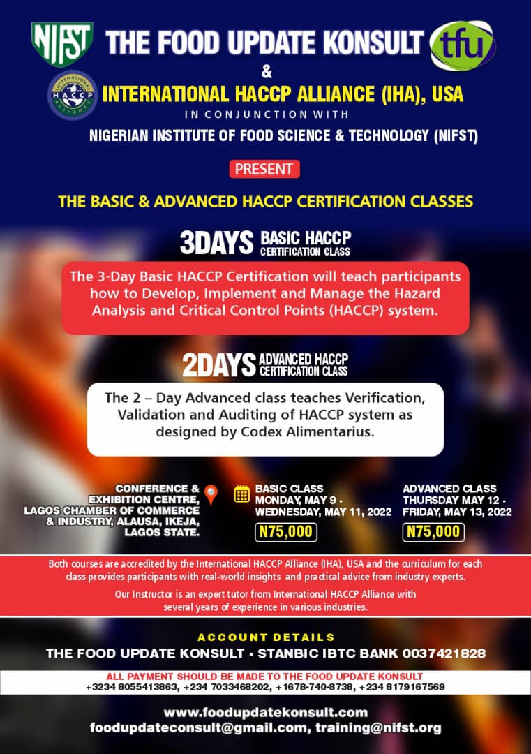 The Basic & Advanced HACCP Certification